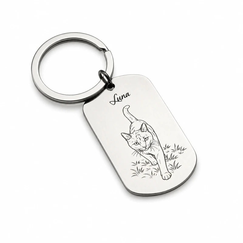 Personalizowany brelok z grawerem kota
