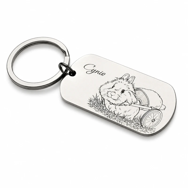Personalizowany brelok z grawerem królika